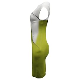 Etro-Robe fourreau Etro Colorblock sans manches en viscose blanche et vert citron-Vert