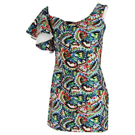 Autre Marque-Saloni Greta One Shoulder Mini Dress In Multicolor Polyester-Other