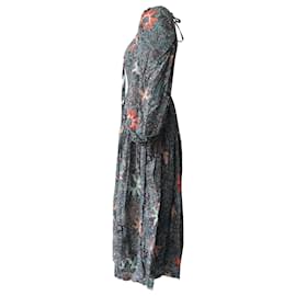 Ulla Johnson-Ulla Johnson Kemala Floral Print Midi Dress in Multicolor Cotton -Other