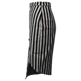 Altuzarra-Altuzarra Paul Bert Striped Asymmetric Skirt in Multicolor Cotton-Multiple colors