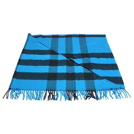 Burberry Sciarpa di lana scozzese Blu