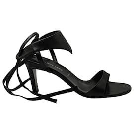 Helmut Lang-Helmut Lan Strappy Tie On Heel Sandals in Black Leather -Black