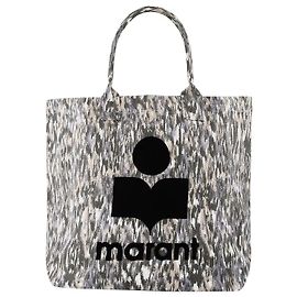 Isabel Marant Bolsa Yenky em Algodão Cinza e Canvas Cinza