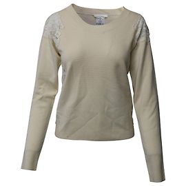 Chloé Suéter com enfeite Chloe Lace em lã bege Marrom Bege