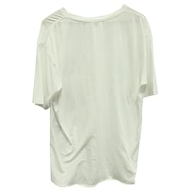 Saint Laurent-Camiseta de cuello redondo estampada en algodón blanco Prohibido fumar de Saint Laurent Paris-Blanco