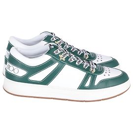 Jimmy Choo Hawaii Low Top Sneaker in White Leather White