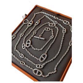 Hermès Farandole 160 cm Colar Longo Prata 925 caixa nova Hardware prateado