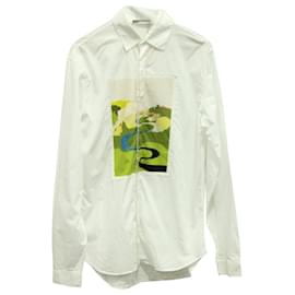 JW Anderson-J.W. Camisa con botones estampados Anderson en algodón blanco-Blanco