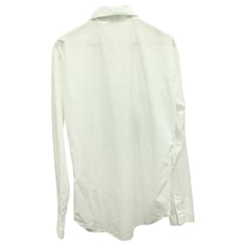 JW Anderson-J.W. Anderson bedrucktes Button-Down-Hemd aus weißer Baumwolle-Weiß