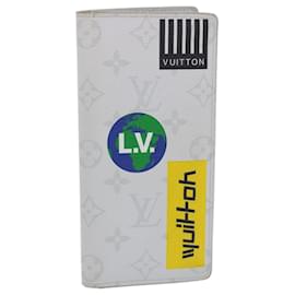 Louis Vuitton-LOUIS VUITTON Monogram White Portefeuille Brazza Logo Wallet M67822 auth 29711-White