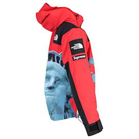 Supreme-Supreme x The North Face Freiheitsstatue Mountain Jacke aus rotem Nylon-Andere