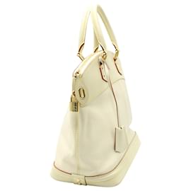 Louis Vuitton-Louis Vuitton Lockit PM Bag in Ivory Leather-White,Cream