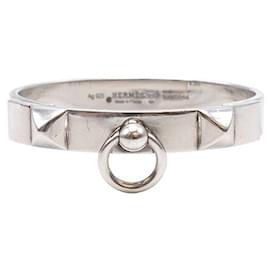 Hermès-Sterling silver Collier de Chien bracelet XS-Silvery,Metallic