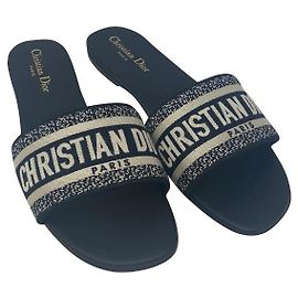 Dior dway flat sandals size 41 black Black
