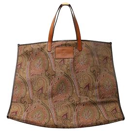 Cabas Etro Paisley Jacquard en cuir de veau marron Cuir Autre