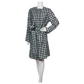 Diane Von Furstenberg Kleid Grün Grau Seide Wolle Grün Grau