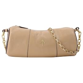 Autre Marque-Cylinder Bag in Beige Leather-Brown,Beige