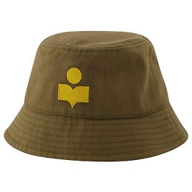 Isabel Marant Cappello Haley in cotone kaki e tela Beige