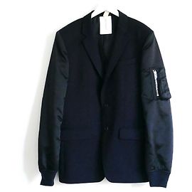 Jaqueta Bomber Manga Blazer Givenchy Azul marinho