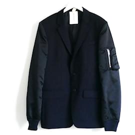 Givenchy-Givenchy Bomber Jacket Sleeve Blazer Jacket-Navy blue