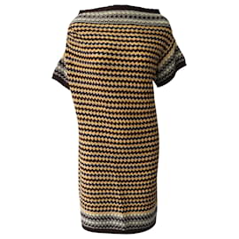 Missoni-Missoni Patterned Knit Off Shoulder Dress in Multicolor Wool -Other