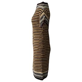 Missoni-Missoni Patterned Knit Off Shoulder Dress in Multicolor Wool -Other