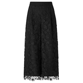 Diane Von Furstenberg-Diane von Furstenberg Black Holly Lace Culottes-Black