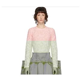 Comme Des Garcons-Comme Des Garcons Pink Stretch 3D Lace Top-Pink