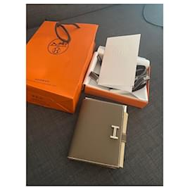 Hermès-Portafoglio Hermes Bearn-Grigio