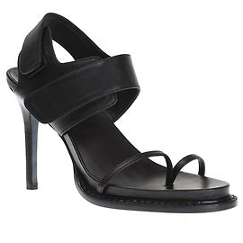 Ann Demeulemeester sandália de couro e velcro Preto