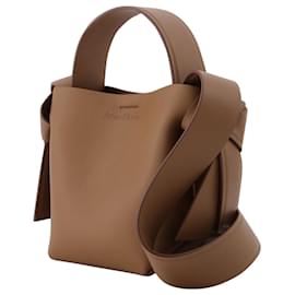 Autre Marque-Musebi Micro Tote Bag in Brown Leather-Brown