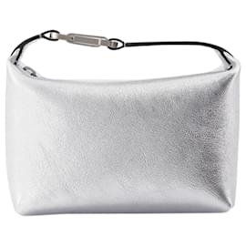 Autre Marque-Moonbag-Tasche aus silbernem Leder-Silber,Metallisch