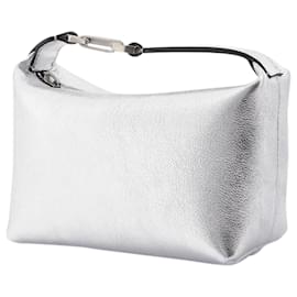 Autre Marque-Moonbag-Tasche aus silbernem Leder-Silber,Metallisch