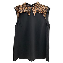 Top Miu Miu de viscosa negro Negro