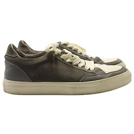 Baskets Basses Brunello Cucinelli en Daim Gris Gris