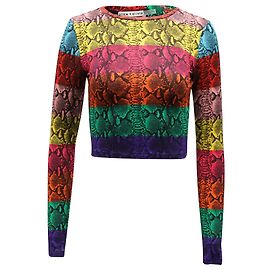 Alice + Olivia Alice & Olivia Delaina Rainbow Snake Stripe en algodón multicolor Otro Impresión de pitón