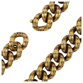 Balenciaga-Logo-Halskette aus goldfarbenem Messing-Golden,Metallisch