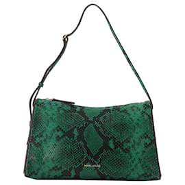 Autre Marque-Prism Bag aus grünem Leder mit Schlangenprägung-Grün