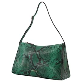 Autre Marque-Prism Bag aus grünem Leder mit Schlangenprägung-Grün