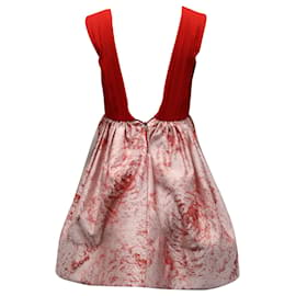 Alice + Olivia-Alice + Olivia Kirie Robe de Cocktail en Soie Rouge-Rouge