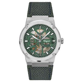 Salvatore Ferragamo Ferragamo F-80 Skeleton Limited Edition Automatic Watch Silvery Metallic