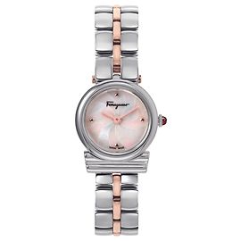 Salvatore Ferragamo Gancini Perlmuttuhr Metallisch