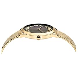 Versace-Montre-bracelet Halo à logo Versace-Doré,Métallisé