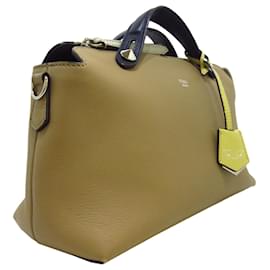 Fendi-Sacoche en cuir marron Fendi By The Way-Marron,Multicolore,Beige