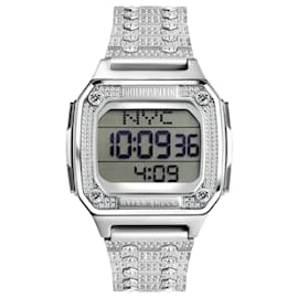 Philipp Plein-Hyper $hock Crystal Digital Watch-Silvery,Metallic