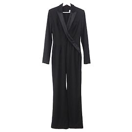 Thierry Mugler wool silk tuxedo jumpsuit in black runway 2000 Size S / 36 Black