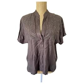 Top en viscose marron brodé Zadig & Voltaire Marron