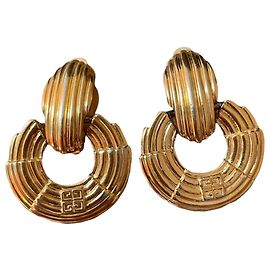 Brincos de encaixe 80s metal dourado Givenchy Dourado