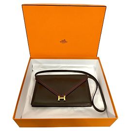 Magnifique sac Hermès Lydie Marron Bordeaux
