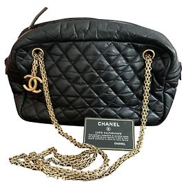 Bolsa Camera Chanel Azul Marinho Couro Azul marinho